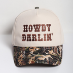 Cap with 'HOWDY DARLIN'' text on a white background