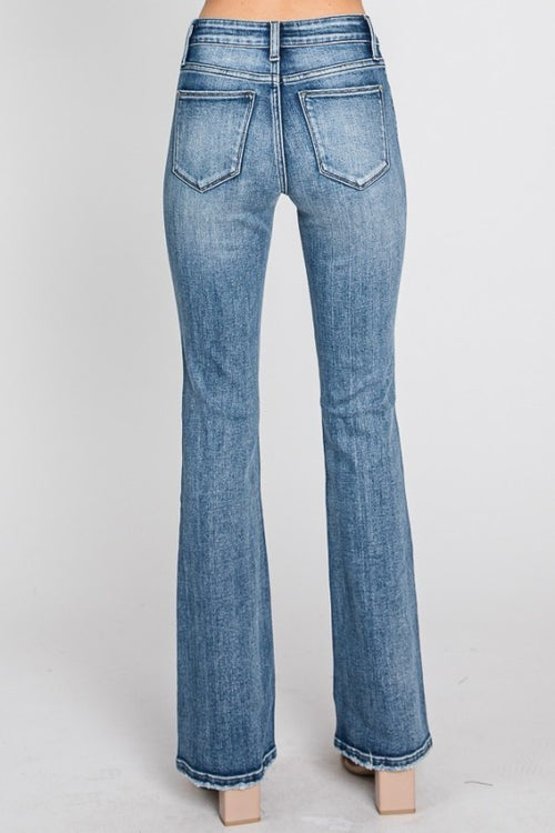 Blue jeans on a white background