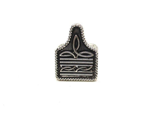 Black and silver pendant on a white background
