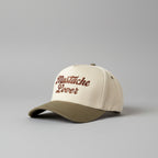 Cap with 'Mustache Lover' text with a grey background