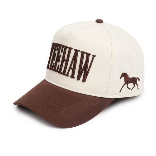 Baseball cap with 'REEHAW' text and horse logo on a white background