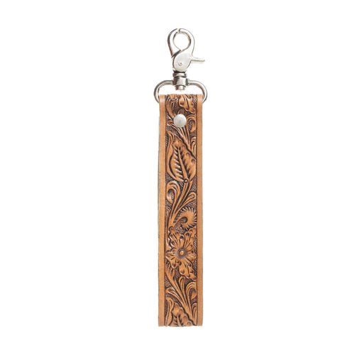 Hand tooled leather key chain 