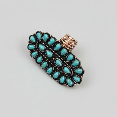 Turquoise stone pendant on a white background