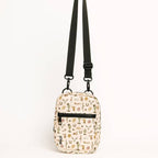 Small crossbody bag with cactus pattern on a white background