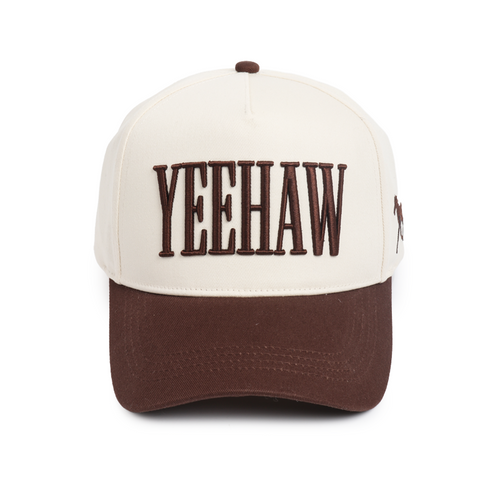Baseball cap with 'YEEHAW' text on a white background