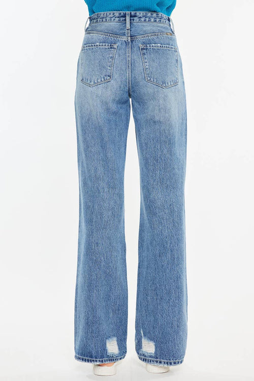 Light blue jeans on a white background