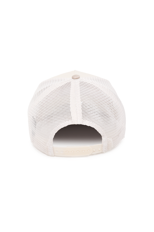White mesh cap on a white background