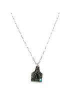 Cattle tag necklace with A on it 